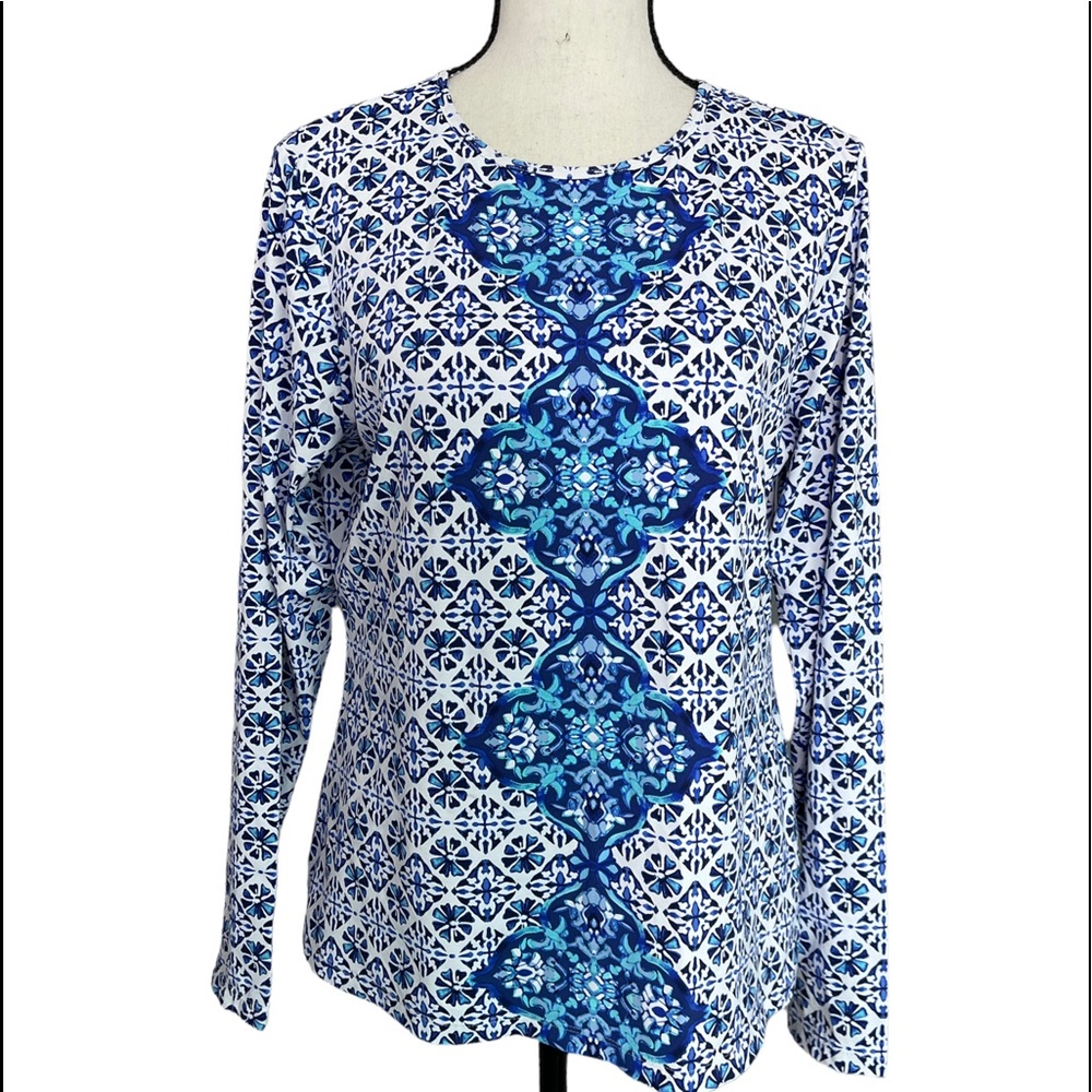 Lands’ End Long Sleeve Swim Tee Rash Guard
